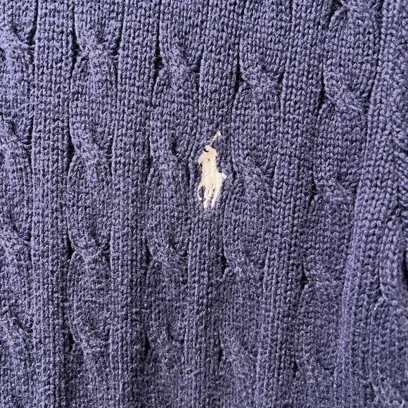 Ralph Lauren Dark Blue Turtleneck Cable Knit Top Size XL - Picture 2 of 5